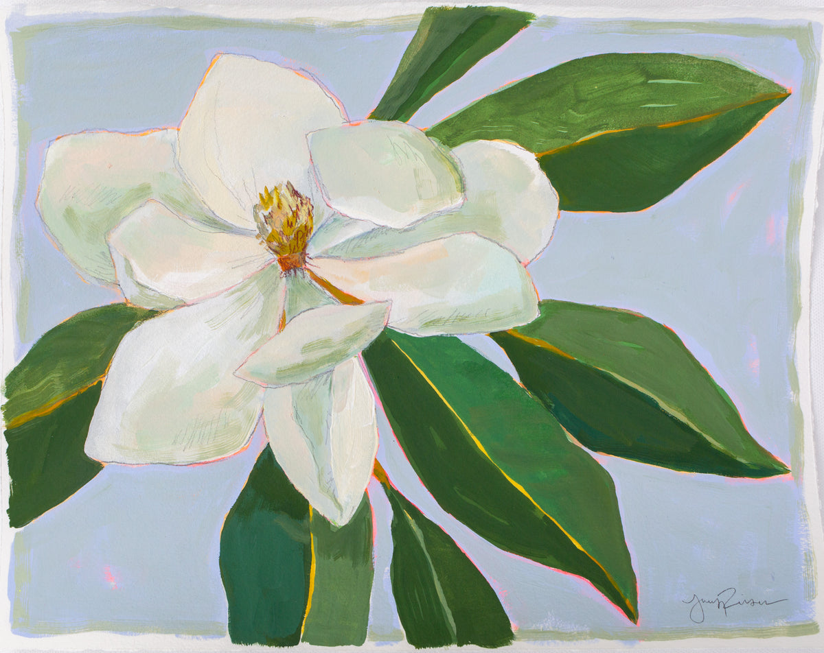 Teal Magnolia Study 11x14 – Lucy Reiser Fine Art