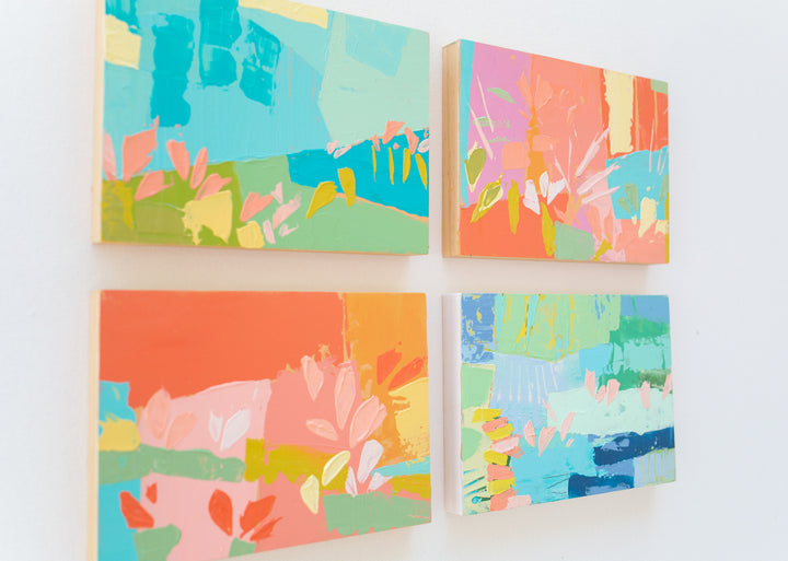 5 x 7 Floral Abstracts on Wood Panel