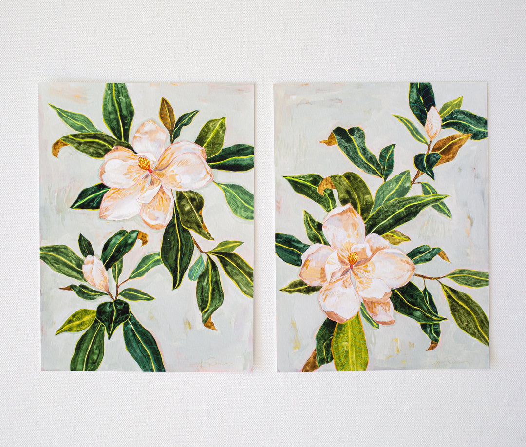 "Sage Magnolias I & II" Seconds Print