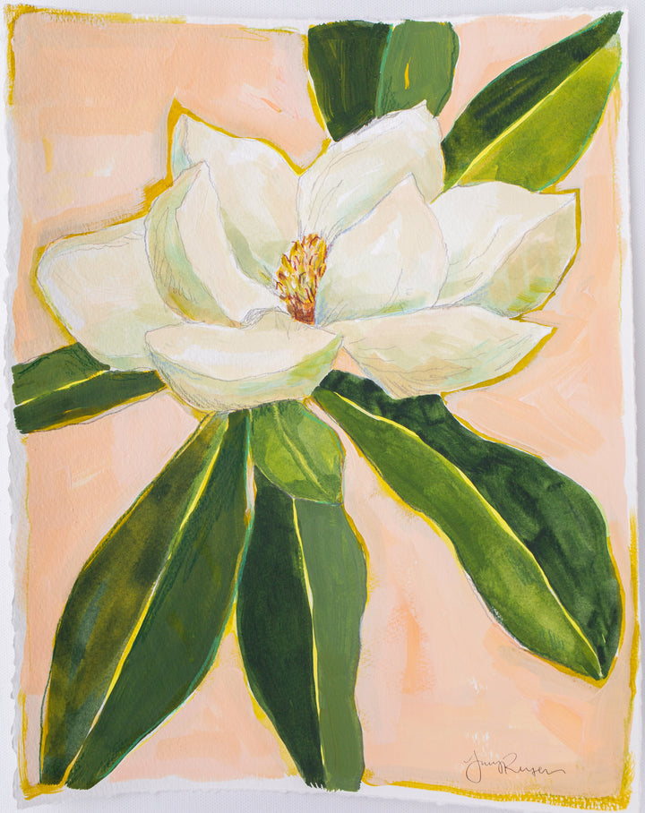 Peach Magnolia Study 11x14