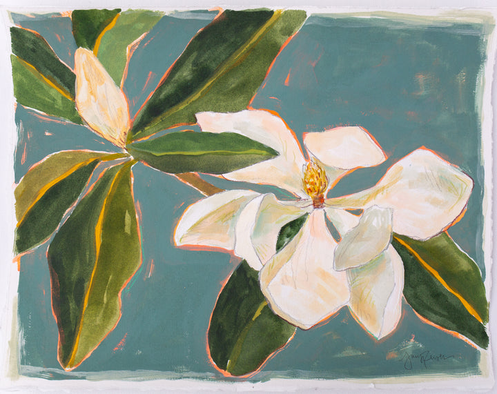 Teal Magnolia Study 11x14